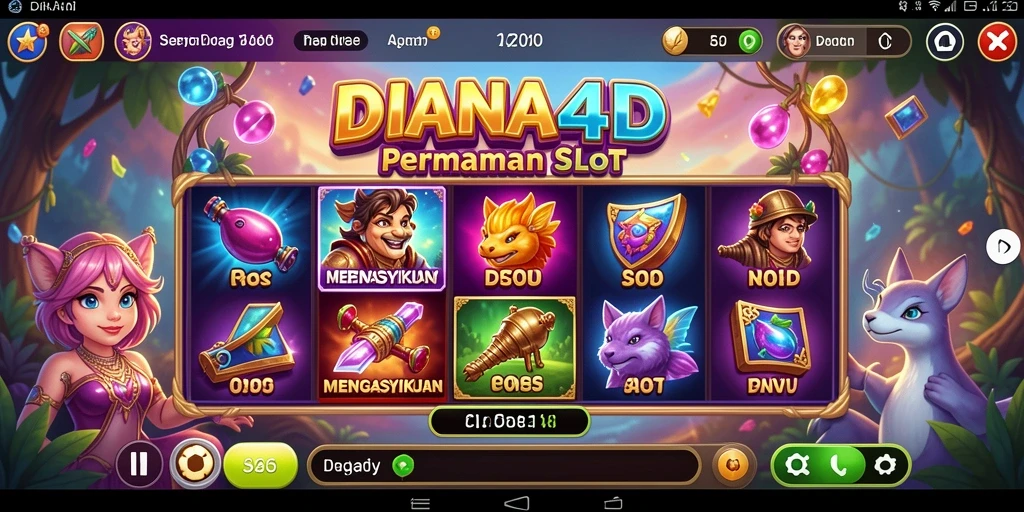 Tampilan menarik gameplay di DIANA4D slot.