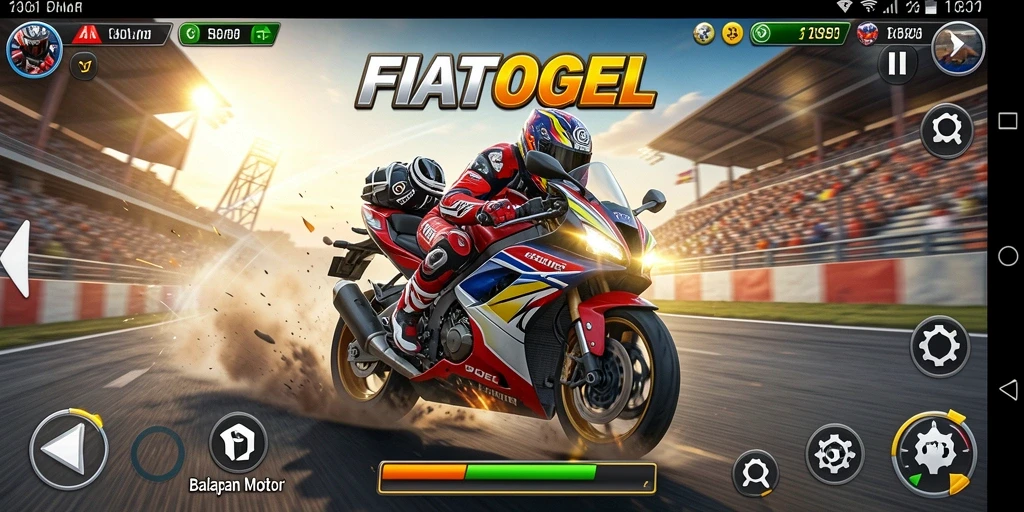 Tangkapan layar FIATOGEL menampilkan aksi balap motor yang mendebarkan.