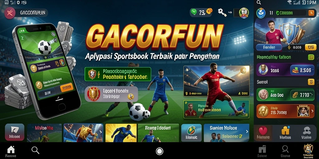 Tampilan utama GACORFUN menampilkan berbagai opsi taruhan olahraga.