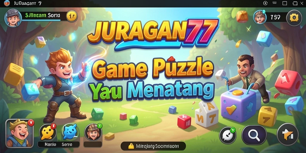 Tampilan gameplay <strong>JURAGAN77</strong> yang penuh warna dan menantang.