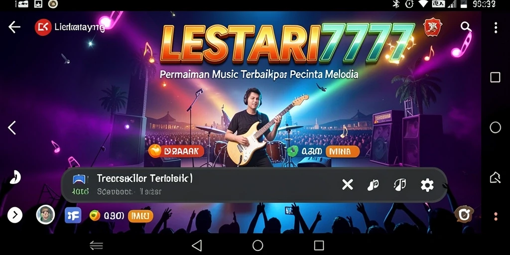 Tangkapan layar gameplay LESTARI777 yang menampilkan tantangan menyanyi.
