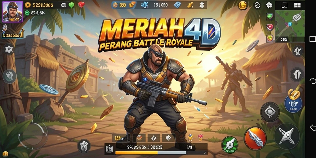 Tampilan gameplay seru di MERIAH4D dalam suasana Battle Royale.