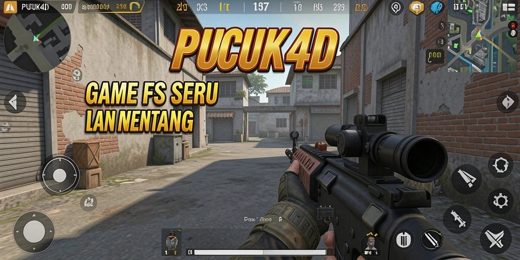 Tampilan gameplay menarik dari PUCUK4D dalam aksi FPS.