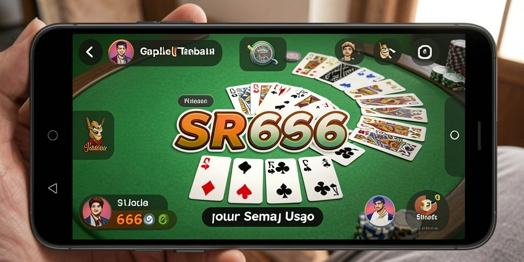 Tampilan gameplay seru SR6666 dalam permainan Gaple.