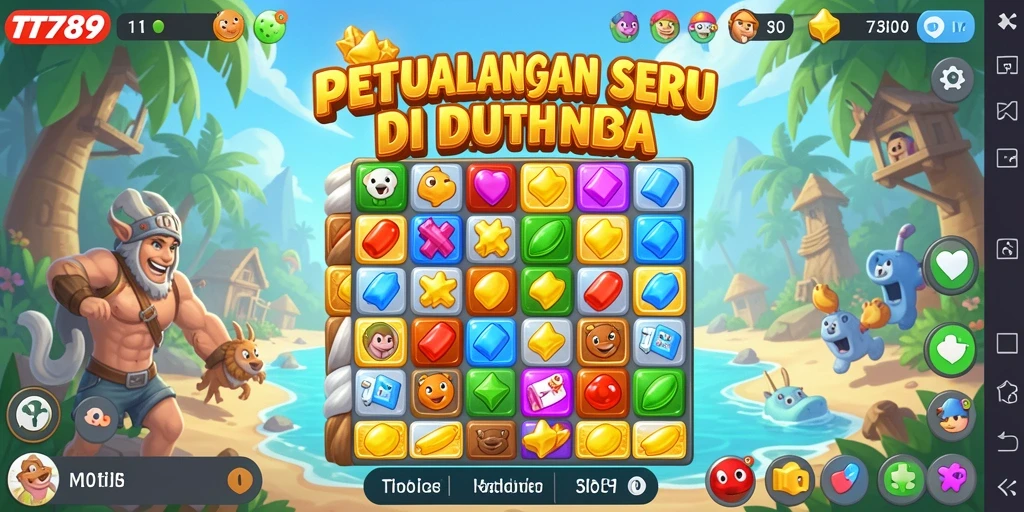 Tampilan gameplay yang seru dalam game Match-3.
