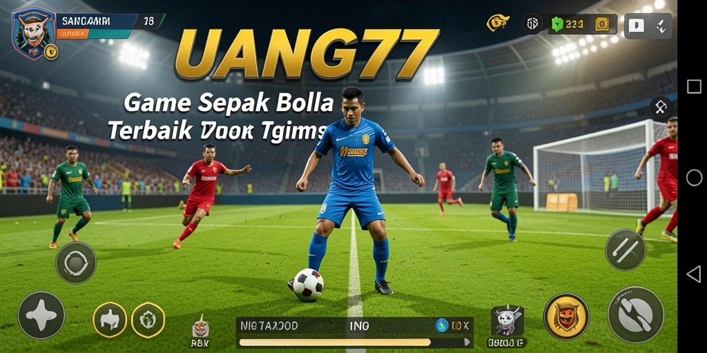 Screenshot UANG77 menampilkan aksi seru dalam pertandingan sepak bola.